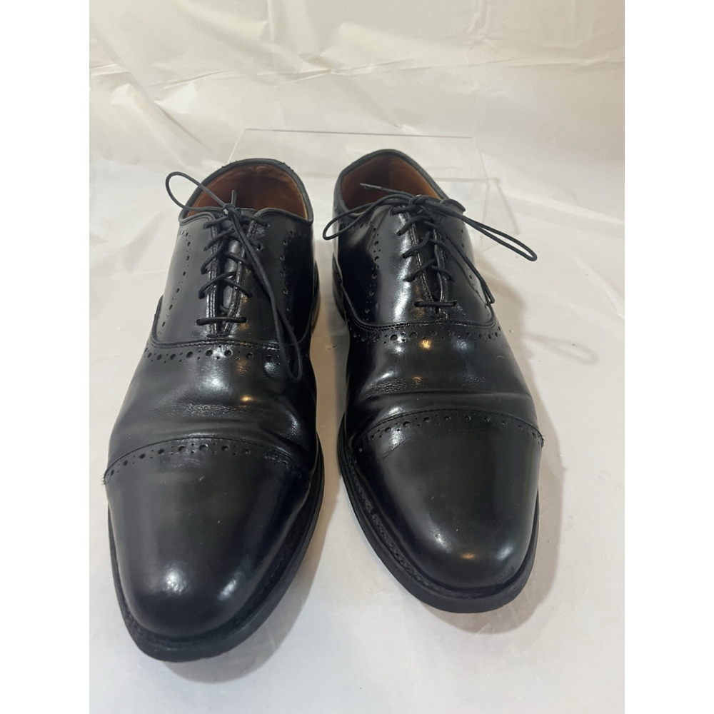 Allen Edmonds 9.5 B Mens Dress Shoes Hale Black Leather Brocade Oxfords ($425) - Picture 15 of 15